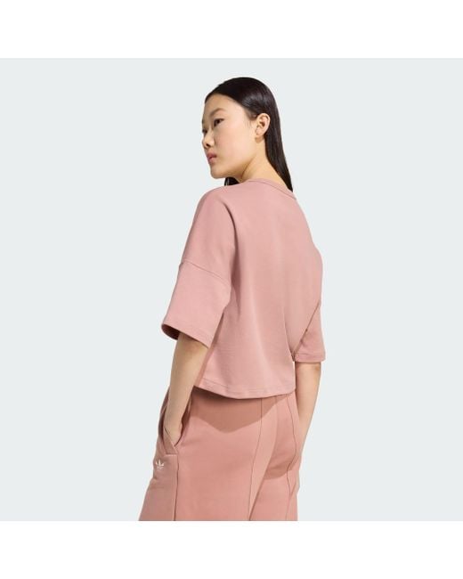 Adidas Originals Pink Off Placed 3-Stripes T-Shirt