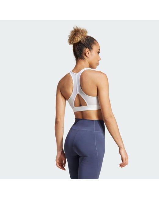 Adidas Blue Primeliftreact Graphic Bra