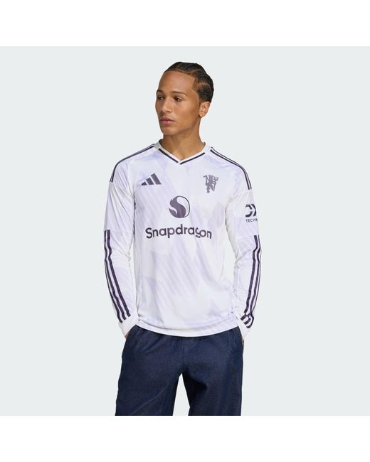 Adidas Blue Manchester United 25/26 Long Sleeve Away Jersey for men