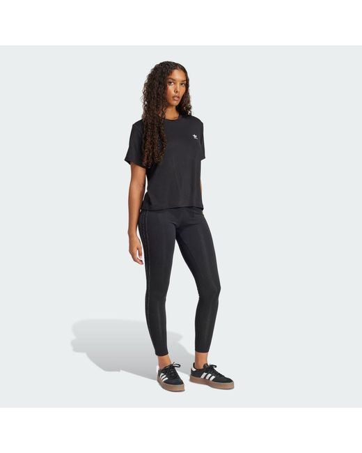 Adidas Black Snakeskin 3-Stripes Leggings