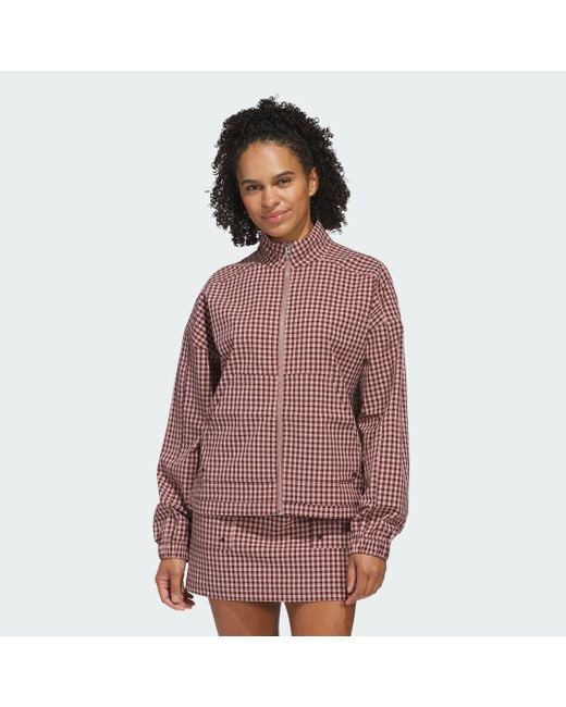 Adidas Brown Ultimate365 Gingham Jacket