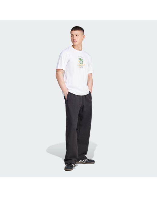 T-Shirt Originals Leisure League Logo di Adidas in White da Uomo