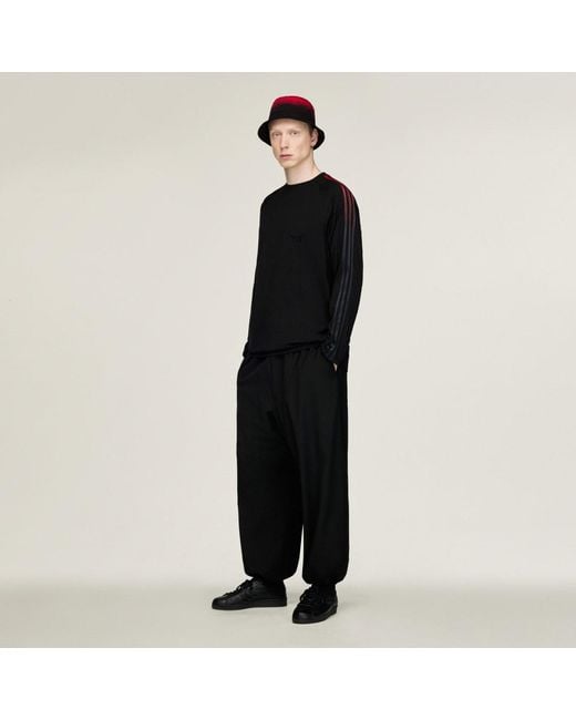 Adidas Black Y-3 Oversized Gradient Stripes Long Sleeve T-Shirt