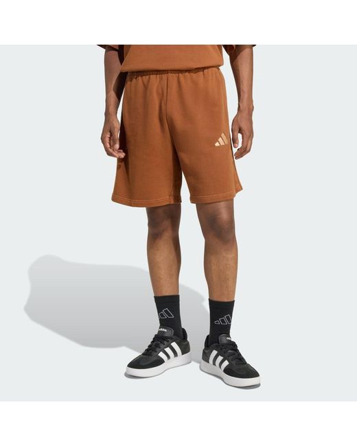 Adidas Brown All Szn French Terry Washed 8 Inch Shorts for men