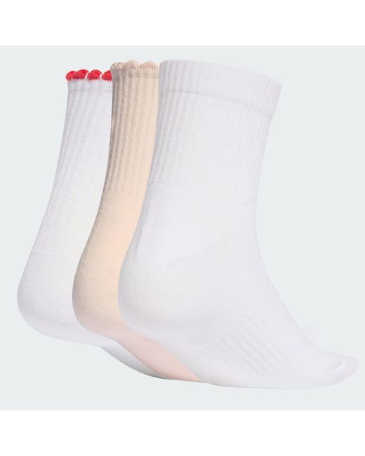 Adidas White Graphic Socks 3 Pair Pack