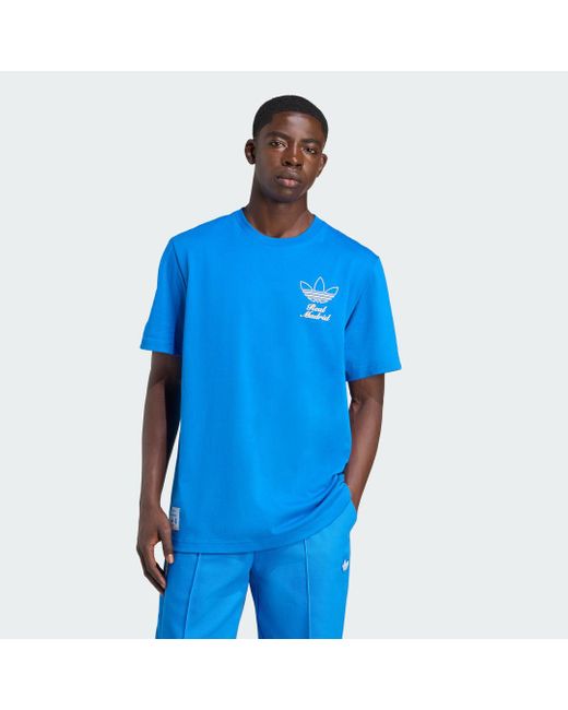 T-Shirt Con Le Icone Della Terrazza Del Real Madrid di Adidas in Blue da Uomo