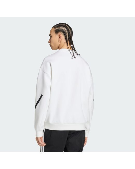 Adidas White Z.N.E. Sweatshirt for men