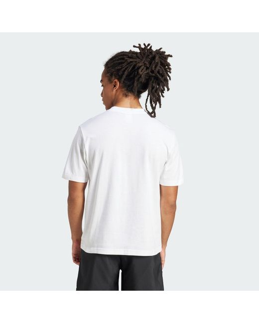 Adidas White Essentials Small Logo Single Jersey T-Shirt for men