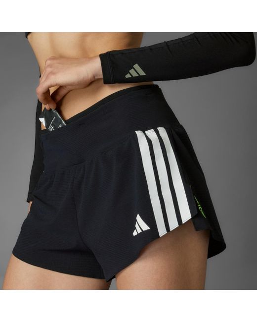 Adidas Gray Adizero Running Gel Pocket Shorts