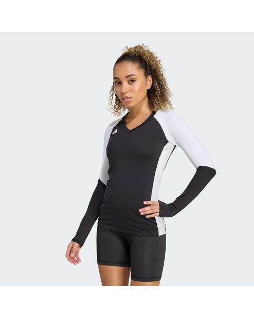 Adidas Blue Quickset Long Sleeve Volleyball Jersey
