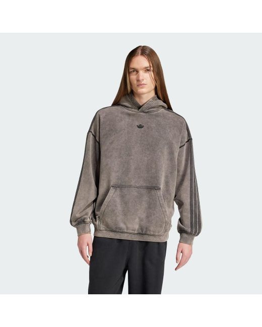 Adidas Brown Premium Essentials Retro Washed Hoodie for men