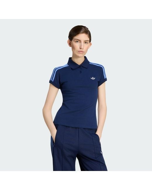 Adidas Blue 3-Stripes Polo