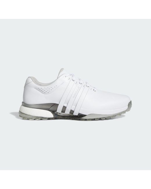 Adidas White Tour360 25 Spikeless Golf Shoes for men