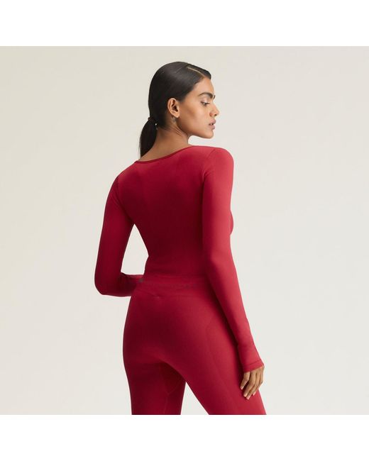 Adidas Red By Stella Mccartney Seamless Yoga Body Suit