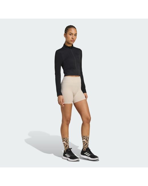 Adidas Black Knit Full-zip Sweatshirt