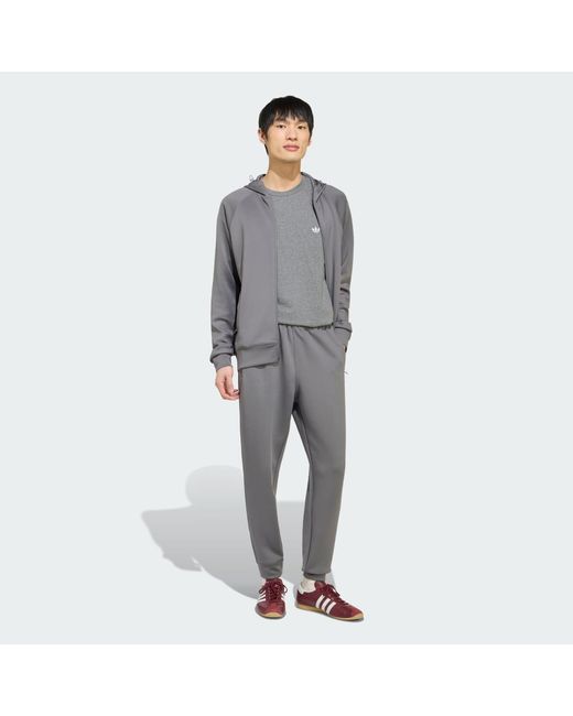 Adidas Gray Trefoil Essentials Spacer Track Tracksuit Bottoms for men