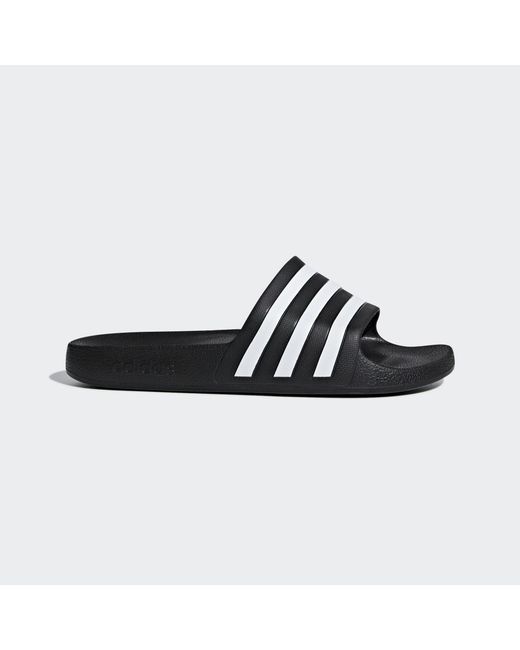 Adidas Black Adilette Aqua Slides