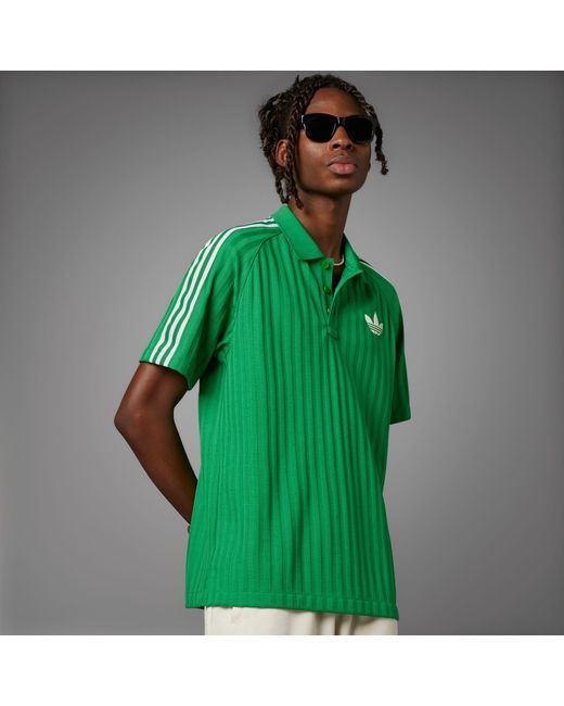 Adidas green polo shirt clearance
