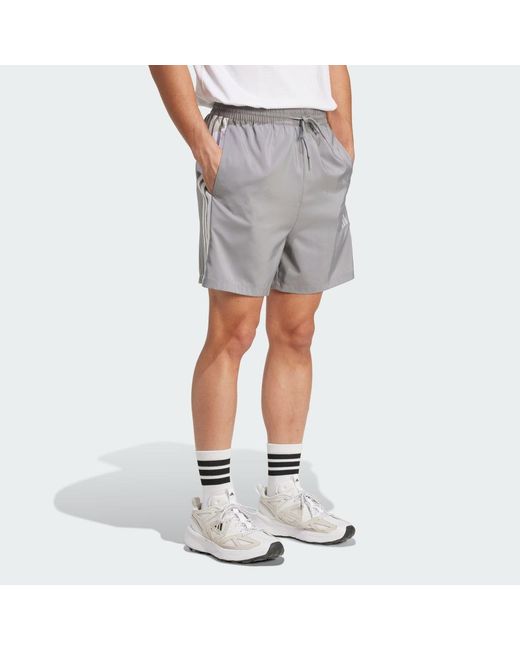 Adidas Gray Essentials 3-Stripes Chelsea Shorts for men