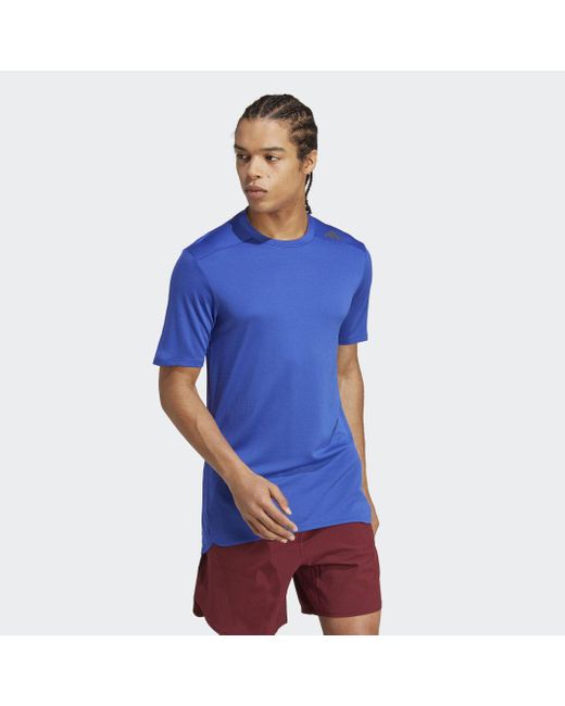 Adidas Blue Designed 4 Training Heat.rdy Hiit Training T-shirt for men