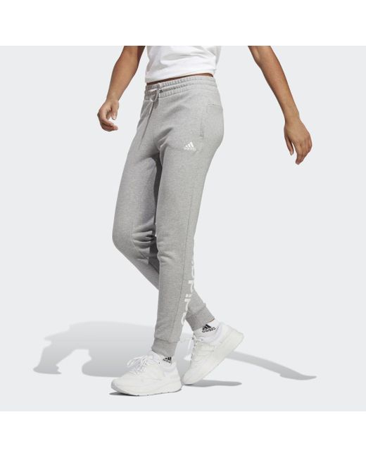 Adidas White Essentials Linear French Terry Cuffed Hose