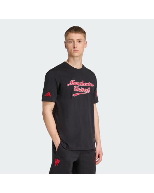 Adidas Black Manchester United Us Pack T-Shirt for men