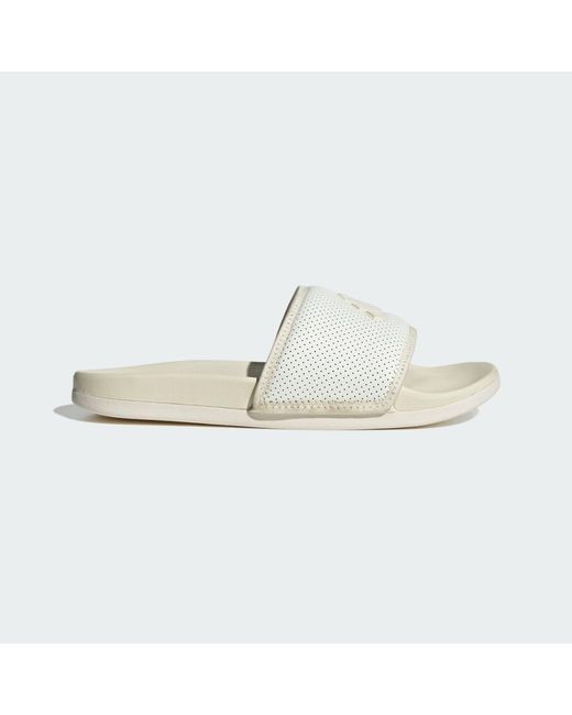 Adidas White Adilette Comfort Slides