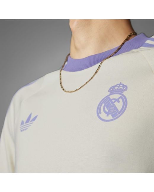 Adidas Gray Real Madrid Adicolor Classics 3-Stripes T-Shirt for men
