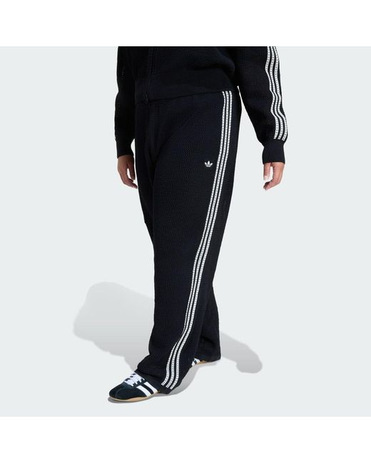 Adidas Black Knitted Crotchet Firebird Track Pants
