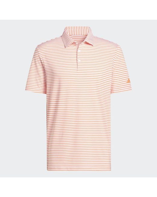 Adidas Pink Performance Two-Colour Stripe Polo Shirt for men