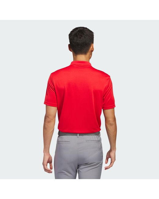 Adidas Red Adi Performance Polo Shirt for men