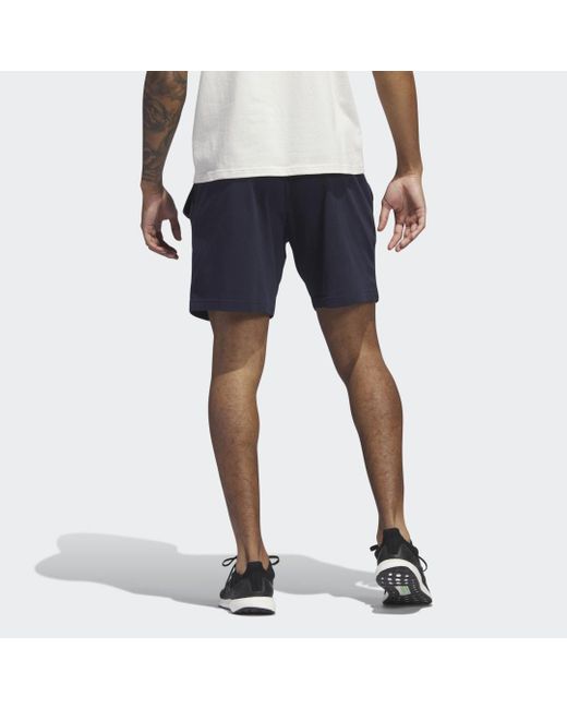 Adidas Blue Aeroready Essentials Single Jersey Linear Logo Shorts for men