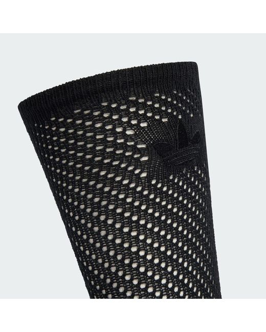 Adidas Black Lifestyle Crochet Crew Socks 2 Pairs Kd8398