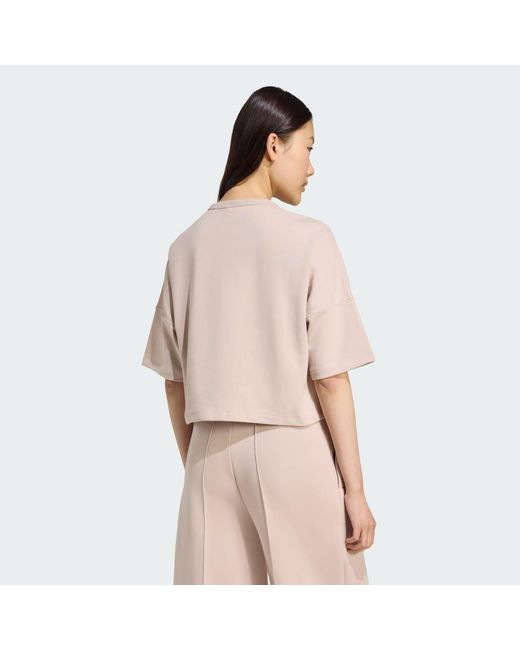 Adidas Pink Off Placed 3-Stripes Tee