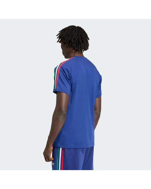 Adidas Blue 3-Stripes T-Shirt for men