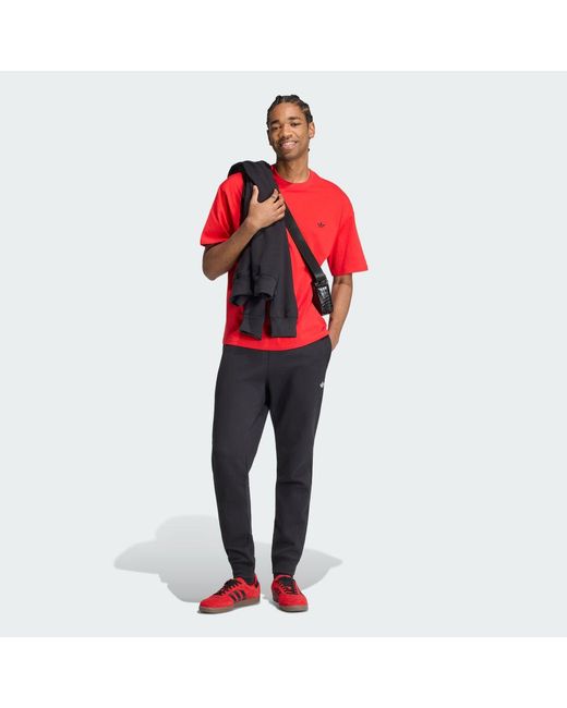 Adidas Red Trefoil Essentials Joggers for men