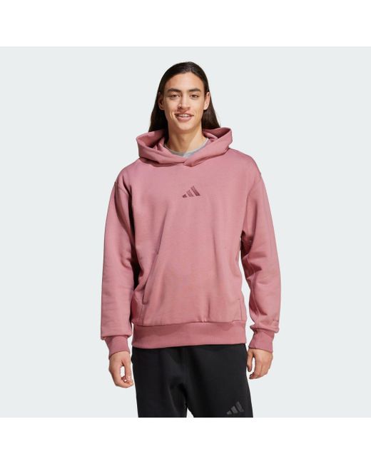 Felpa Con Cappuccio All Szn Fleece di Adidas in Pink da Uomo