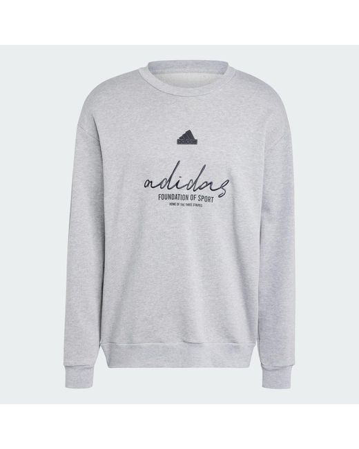 Adidas Gray Brand Love French Terry Sweatshirt for men