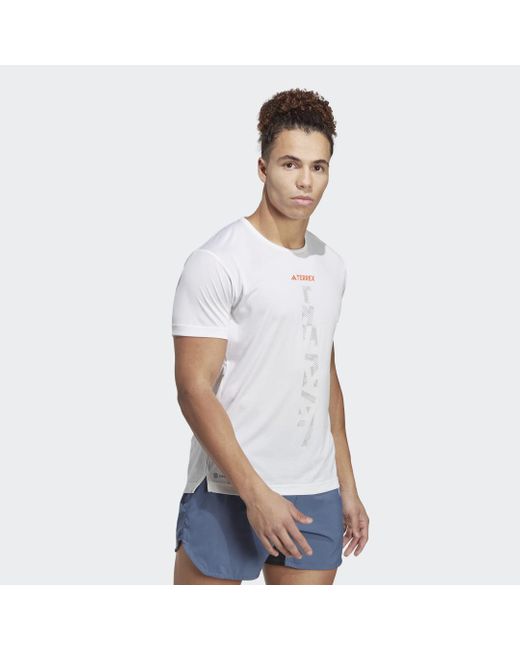 Adidas White Terrex Agravic Trail Running T-shirt for men