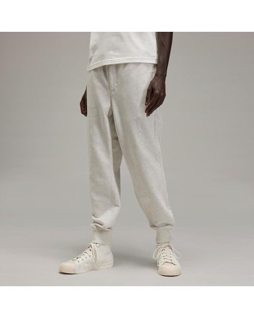 Adidas Gray Y-3 Cuffed French Terry Joggers for men