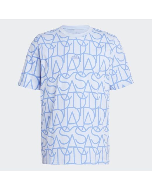 Adidas Blue Script T-Shirt for men