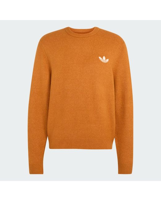 Adidas Trefoil Essentials Knit Strickpullover in Orange für Herren