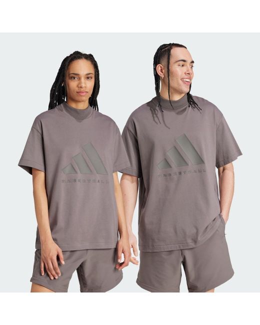 T-shirt Basketball 001 di Adidas in Gray