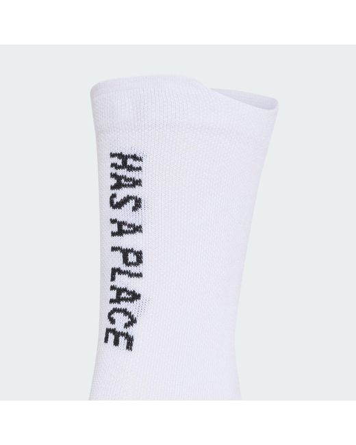 Adidas White Running Message Crew Sock