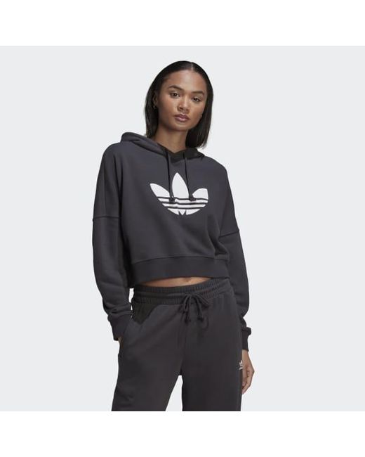 adidas grey cropped hoodie