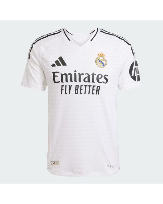 Adidas White Real Madrid 24/25 Home Authentic Jersey for men