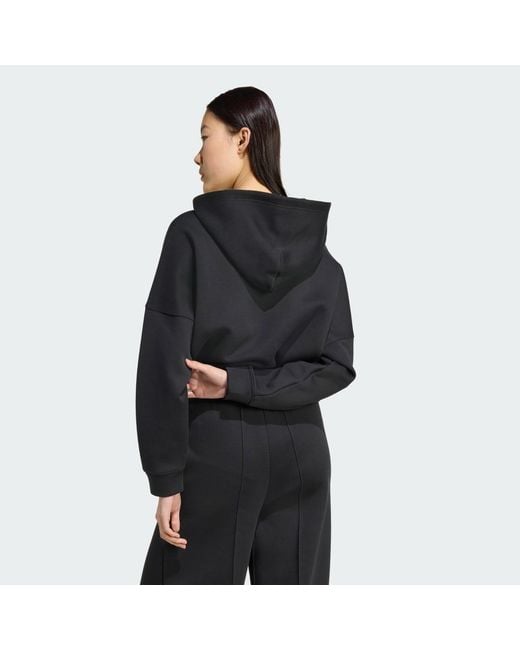 Adidas Black Off Placed 3-Stripes Hoodie