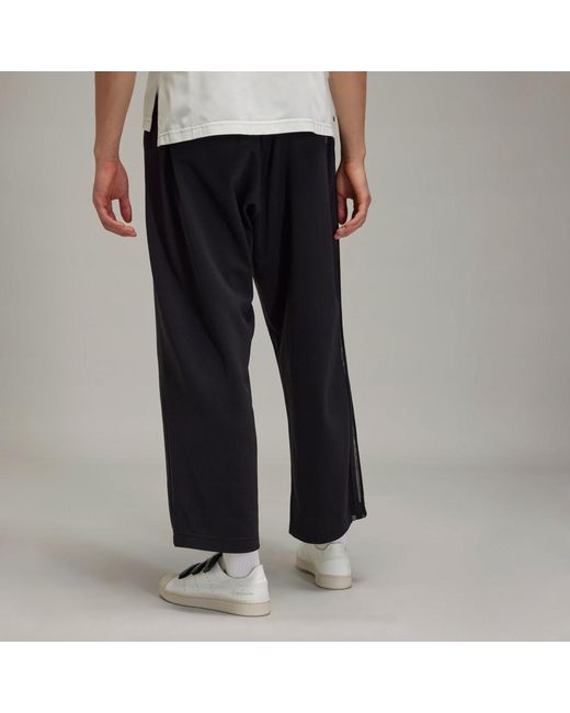 Adidas Black Y-3 Mesh Stripes Track Tracksuit Bottoms for men