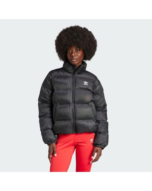 adidas Adicolor Short Puffer Jacket in Grey Lyst UK