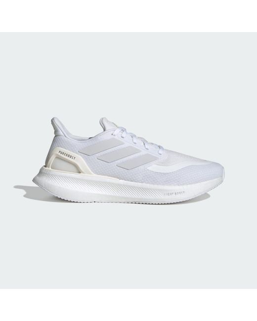 Adidas White Pureboost 5 Running Sneaker